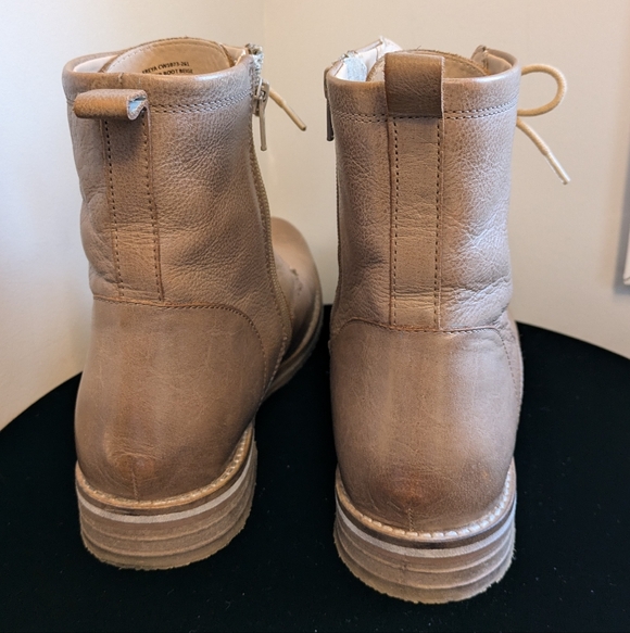 Crèvo Freya Beige Leather Boots Size 9 - Picture 3 of 9